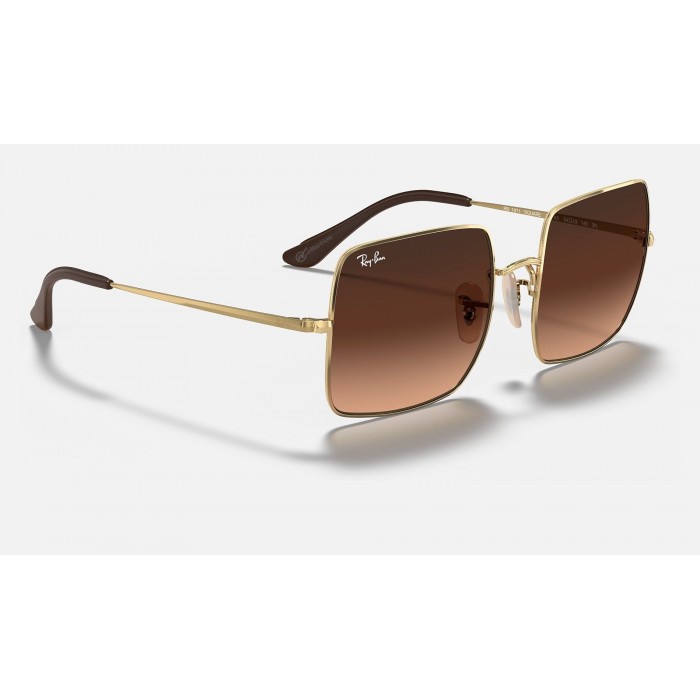 Ray Ban Square Collection RB1971 Sunglasses Brown Gradient Gold