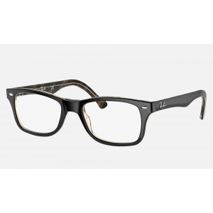 Ray Ban The Timeless RB5228 Sunglasses Demo Lens + Black Black Pattern Frame Clear Lens