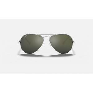 Ray Ban Aviator Classic RB3025 Sunglasses Gray Polarized Mirror Silver
