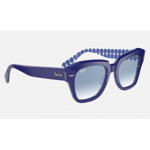 Ray Ban State Street RB2186 Sunglasses Light Blue Gradient Blue