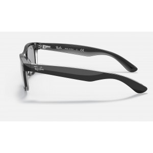 Ray Ban New Wayfarer Classic RB2132 Sunglasses Washed + Black Frame Blue Washed Lens