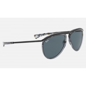 Ray Ban Aviator Olympian RB2219 Sunglasses Blue Classic Grey Gradient Havana