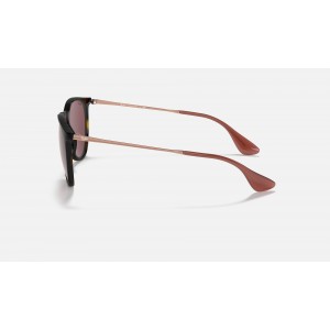 Ray Ban Erika Color Mix RB4171 Sunglasses Classic + Tortoise Frame Dark Violet Classic Lens