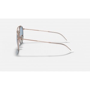 Ray Ban Round Double Bridge RB3647 Sunglasses Gradient + Transparent Frame Light Blue Gradient Lens