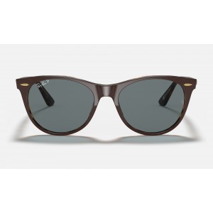 Ray Ban Wayfarer Ii Collection RB2185 Sunglasses Light Blue Classic Brown