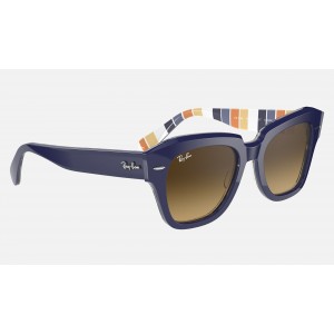 Ray Ban State Street RB2186 Sunglasses Light Brown Gradient Blue