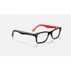 Ray Ban The Timeless RB5228 Sunglasses Demo Lens + Black Red Frame Clear Lens