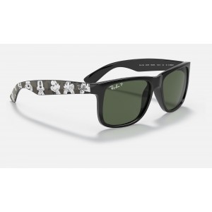 Ray Ban RB4165 Justin Mickey A21 Sunglasses Polarized Classic + Black Frame Green Classic Lens