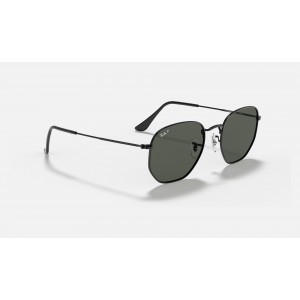Ray Ban Round Hexagonal Flat Lenses RB3548 Sunglasses Polarized Classic G-15 + Black Frame Green Classic G-15 Lens