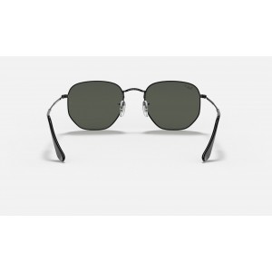 Ray Ban Round Hexagonal Flat Lenses RB3548 Sunglasses Polarized Classic G-15 + Black Frame Green Classic G-15 Lens
