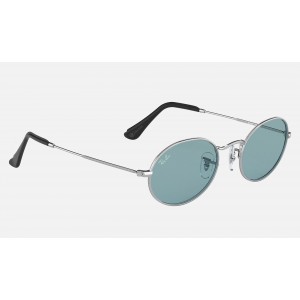 Ray Ban Round Oval @Collection RB3547 Sunglasses Legend + Silver Frame Blue Legend Lens