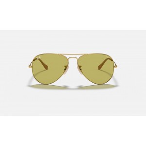Ray Ban Aviator Washed Evolve RB325 Sunglasses Green Photochromic Evolve Gold