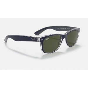 Ray Ban New Wayfarer Bicolor RB2132 Sunglasses Classic G-15 + Blue Frame Green Classic G-15 Lens