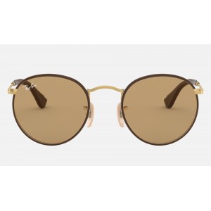 Ray Ban Round Craft RB3475 Sunglasses Classic + Brown Frame Brown Classic Lens