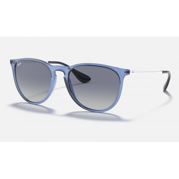 Ray Ban Erika Color Mix RB4171 Sunglasses Gradient + Shiny Transparent Blue Frame Blue Gradient Lens