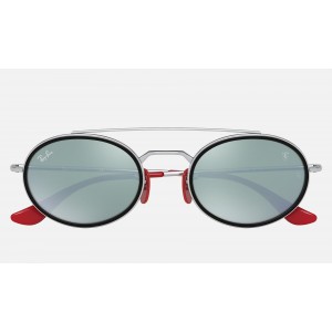 Ray Ban Scuderia Ferrari Collection RB3847 Sunglasses Blue Flash Silver