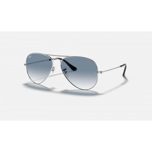 Ray Ban Aviator Gradient RB3025 Sunglasses Blue/Gray Gradient Silver