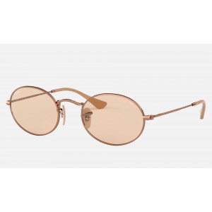 Ray Ban Oval Washed Evolve RB3547 Sunglasses Light Brown Photochromic Evolve Copper