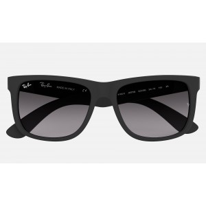 Ray Ban Justin Classic Low Bridge Fit RB4165 Sunglasses Gradient + Black Frame Grey Gradient Lens