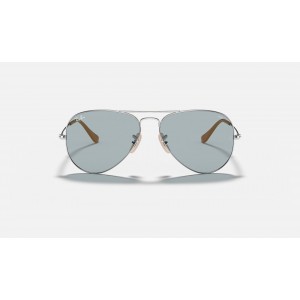 Ray Ban Aviator Washed Evolve RB325 Sunglasses Blue Photochromic Evolve Silver