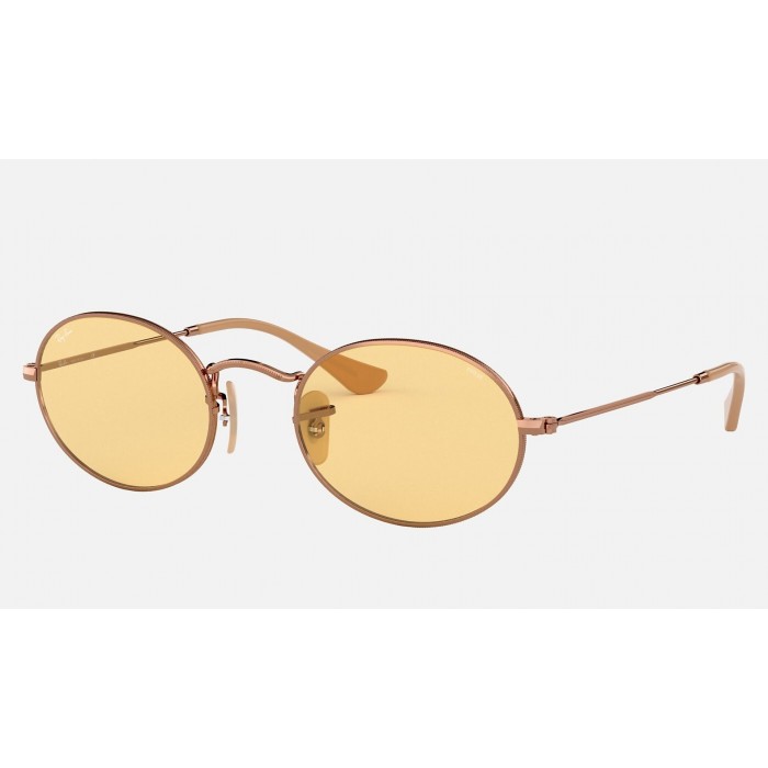 Ray Ban Oval Washed Evolve RB3547 Sunglasses Yellow Photochromic Evolve Copper