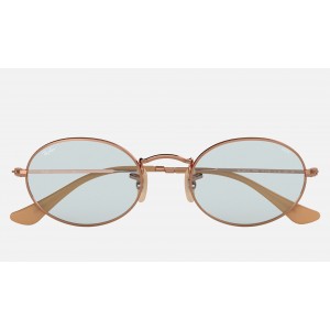 Ray Ban Oval Washed Evolve RB3547 Sunglasses Light Blue Photochromic Evolve Copper