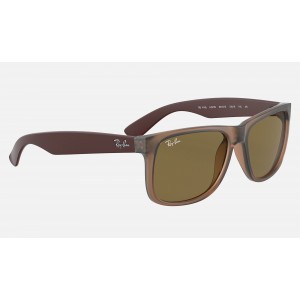 Ray Ban Justin Color Mix RB4165 Sunglasses Classic B-15 + Transparent Brown Frame Dark Brown Classic Lens