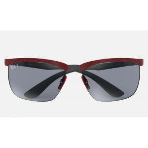 Ray Ban Scuderia Ferrari Collection RB8324 Sunglasses Blue Mirror Chromance Red