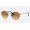 Ray Ban Round Flat Lenses RB3447 Sunglasses Gradient + Gunmetal Frame Light Brown Gradient Lens