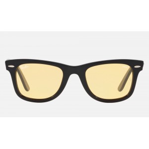 Ray Ban Wayfarer Washed Evolve - Exclusive Edition RB2140 Sunglasses Yellow Photochromic Evolve Black