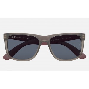 Ray Ban Justin Color Mix Low Bridge Fit RB4165 Sunglasses Classic + Transparent Grey Frame Grey Classic Lens