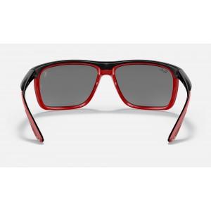Ray Ban Scuderia Ferrari Collection RB4363 Sunglasses Grey Mirror Black With Red
