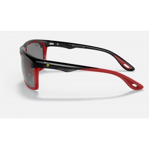 Ray Ban Scuderia Ferrari Collection RB4363 Sunglasses Grey Mirror Black With Red