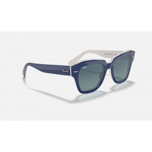 Ray Ban State Street RB2186 Sunglasses Gradient + Blue Frame Blue Gradient Lens