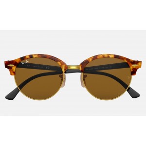 Ray Ban Clubmaster Clubround Classic RB4246 Sunglasses Classic B-15 + Tortoise Frame Brown Classic B-15 Lens