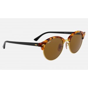 Ray Ban Clubmaster Clubround Classic RB4246 Sunglasses Classic B-15 + Tortoise Frame Brown Classic B-15 Lens