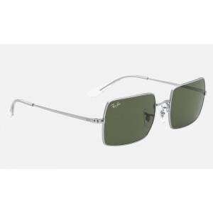 Ray Ban Rectangle RB1969 Sunglasses Green Classic G-15 Silver