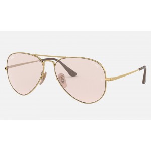 Ray Ban Solid Evolve RB3689 Sunglasses Pink Photochromic Evolve Gold