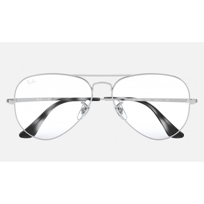 Ray Ban Aviator Optics Sunglasses Demo Lens Silver