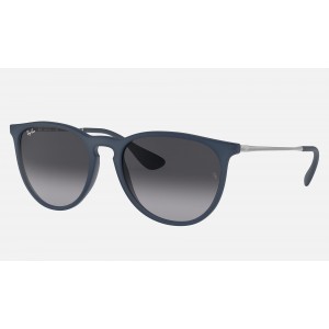 Ray Ban Erika Color Mix RB4171 Sunglasses Gradient + Blue Frame Grey Gradient Lens