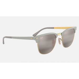 Ray Ban Clubmaster Metal RB3716 Sunglasses Gradient Mirror + Grey Frame Light Grey Gradient Mirror Lens