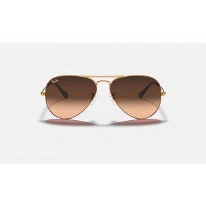 Ray Ban Aviator Gradient RB3025 Sunglasses Pink/Brown Gradient Bronze-Copper