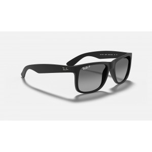 Ray Ban Justin Classic Low Bridge Fit RB4165 Sunglasses Polarized Gradient + Black Frame Grey Gradient Lens