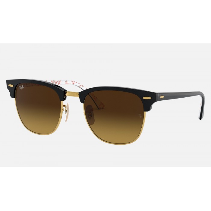 Ray Ban Clubmaster Collection RB3016 Sunglasses Brown Gradient Black