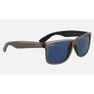 Ray Ban Justin Color Mix Low Bridge Fit RB4165 Sunglasses Classic + Brown Frame Dark Blue Classic Lens