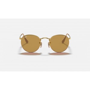 Ray Ban Round Washed Evolve RB3447 Sunglasses Photochromic Evolve + Gold Frame Brown Photochromic Evolve Lens