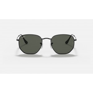 Ray Ban Hexagonal Flat Lenses RB3548 Sunglasses Polarized Classic G-15 + Black Frame Green Classic G-15 Lens